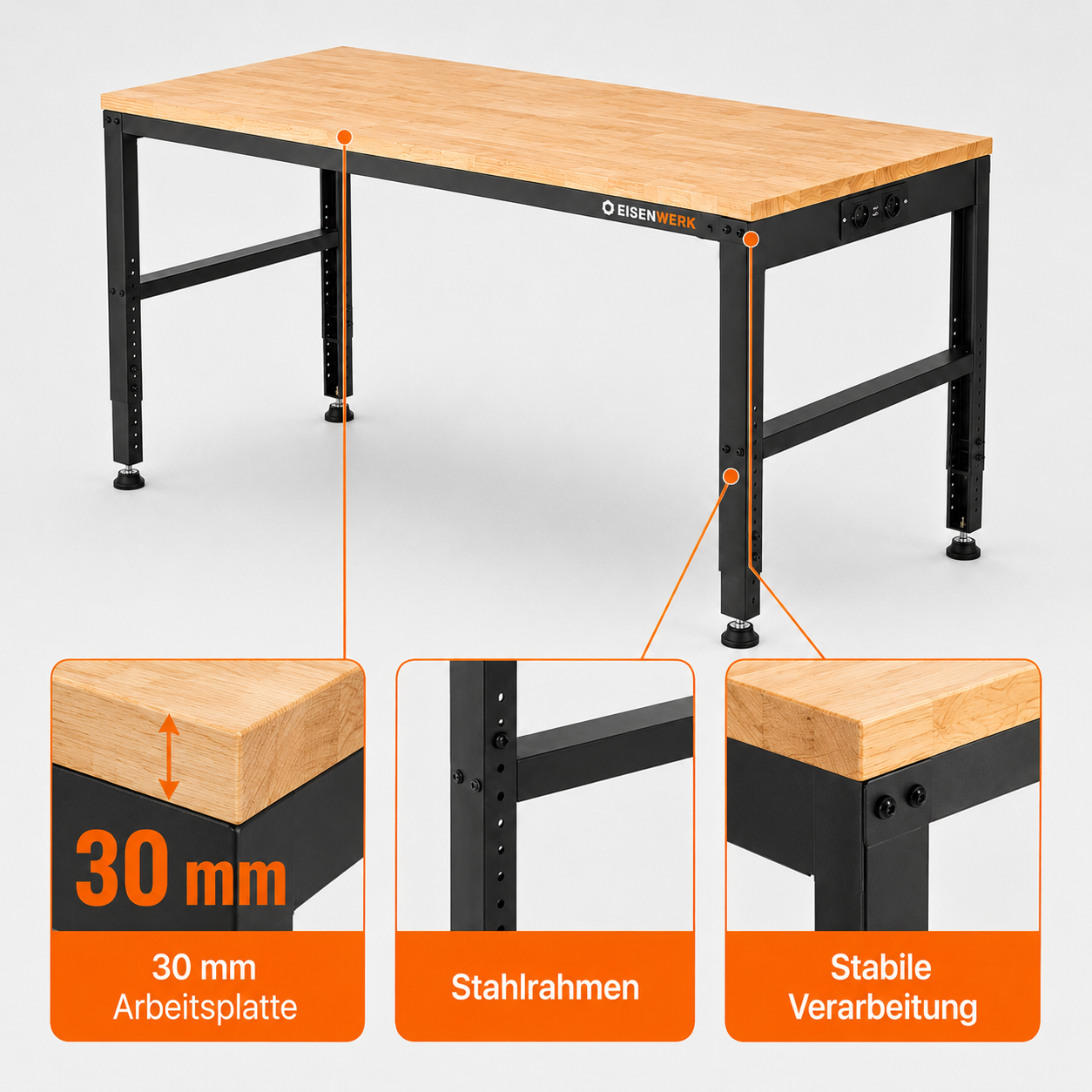 Höhenverstellbare Werkbank
