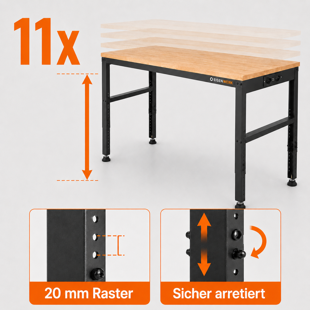 Höhenverstellbare Werkbank