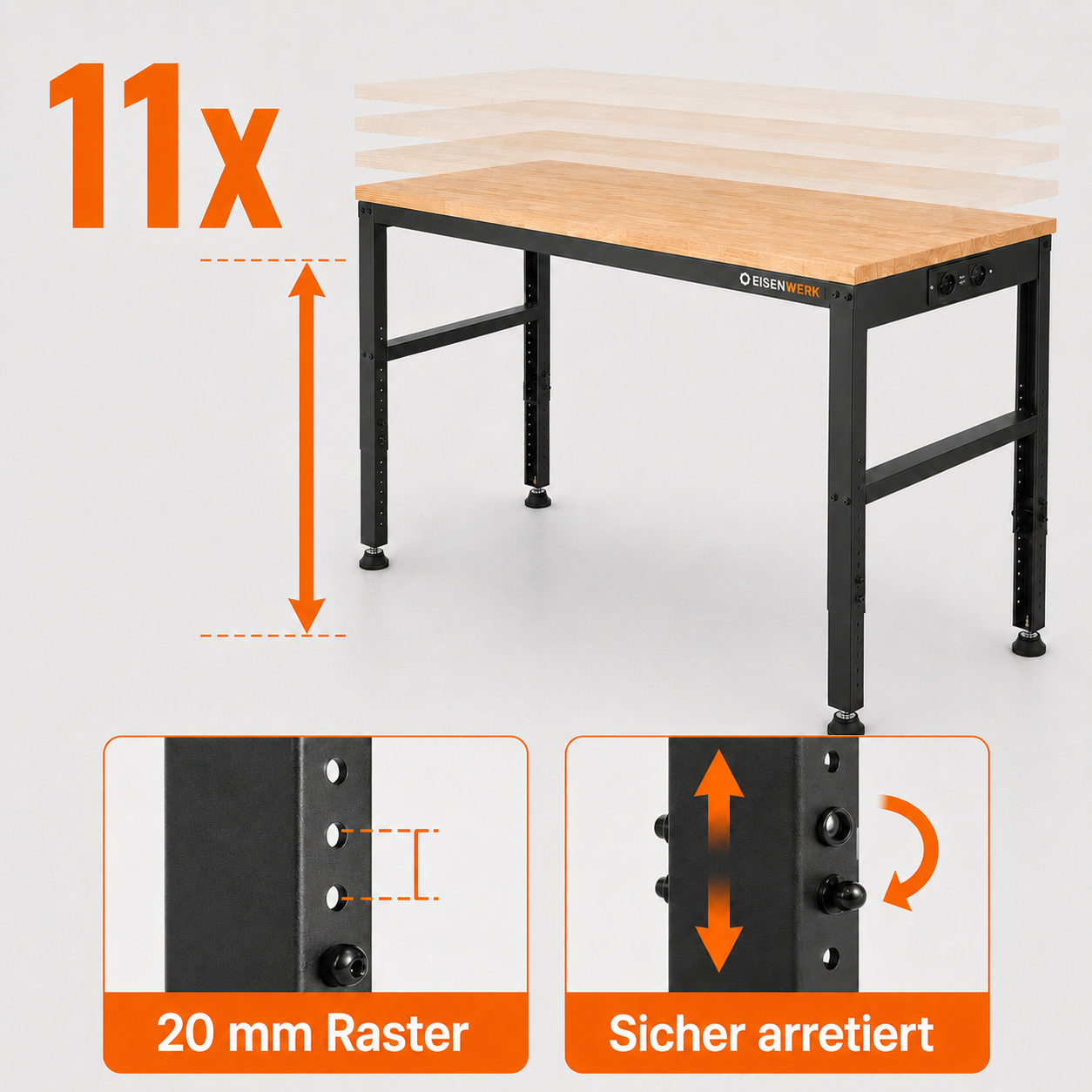 Höhenverstellbare Werkbank